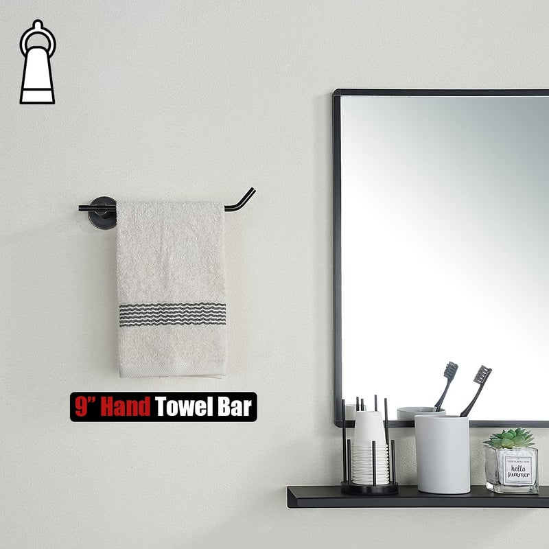 JQK Hand Towel Bar Oil Rubbed Bronze, Stainless Steel Towel Ring for Bathroom, 9 Inch Necklace Holder Wall Mount Right Hand, TR100-ORB - Image 4
